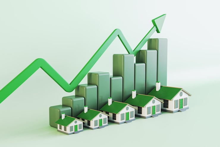 Real estate investment growth chart comparing Indian cities like Pune and Mumbai.