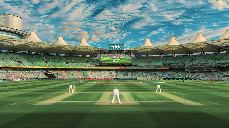 VTP Edence Wagholi residential towers with cricket pitch and community amphitheater.