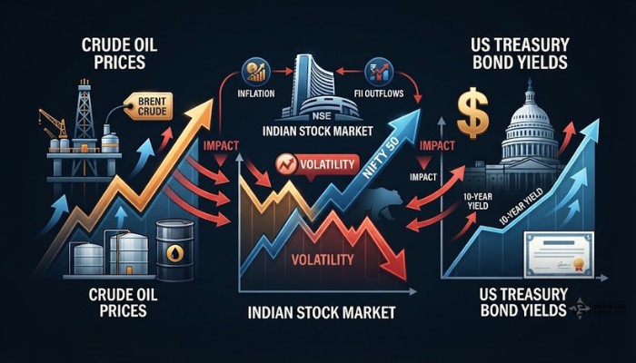 Crude oil prices and US bond yields affecting Indian stock market Crude oil prices and US bond yields affecting Indian stock market