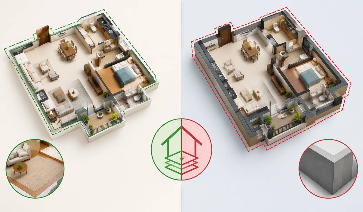 Difference Between Carpet Area and Built Up Area: Guide