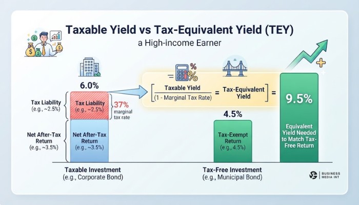 Tax equivalent yield formula chart showing how tax free bonds beat taxable returns for high income earners Tax equivalent yield formula chart showing how tax free bonds beat taxable returns for high income earners